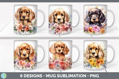 Bundle of six Wild Flowers Spaniels Mug Wrap designs.