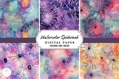 Watercolor Spiderweb Pattern Background Digital Paper PNG Product Image 1