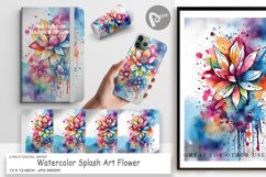 Digital Paper Watercolor Splash Flower Product Image 1