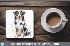 GorgeousWatercolor Splash Square Coaster design.