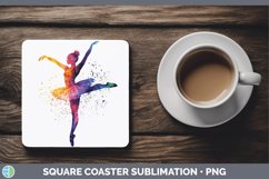 GorgeousWatercolor Splash Square Coaster design.