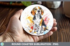 GorgeousWatercolor Splash Round Coaster design.