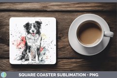 GorgeousWatercolor Splash Square Coaster design.
