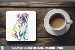 GorgeousWatercolor Splash Square Coaster design.