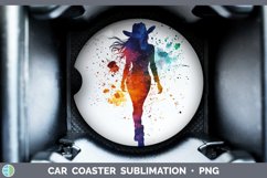 GorgeousWatercolor Splash Car Coaster design.