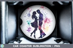GorgeousWatercolor Splash Car Coaster design.