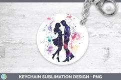 GorgeousWatercolor Splash Keychain design.