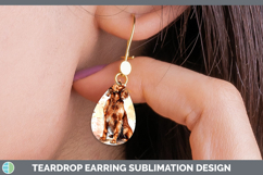 GorgeousWatercolor Splash Dogs 03 Teardrop Earrings design.