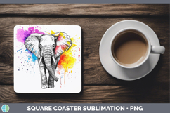 GorgeousWatercolor Splash Square Coaster design.