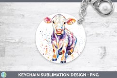 GorgeousWatercolor Splash Farm Keychain design.