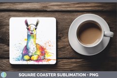 GorgeousWatercolor Splash Farm Square Coaster design.