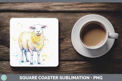 GorgeousWatercolor Splash Farm Square Coaster design.