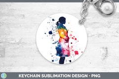 GorgeousWatercolor Splash Keychain design.