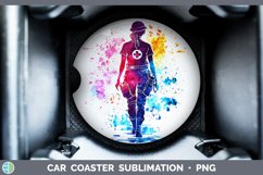 GorgeousWatercolor Splash Car Coaster design.