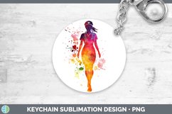 GorgeousWatercolor Splash Keychain design.