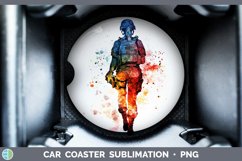 GorgeousWatercolor Splash Car Coaster design.