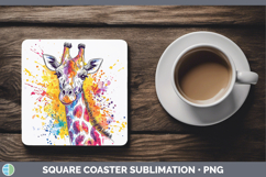 GorgeousWatercolor Splash Square Coaster design.