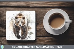 GorgeousWatercolor Splash Square Coaster design.
