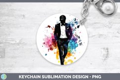 GorgeousWatercolor Splash Keychain design.