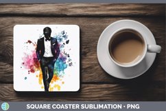 GorgeousWatercolor Splash Square Coaster design.