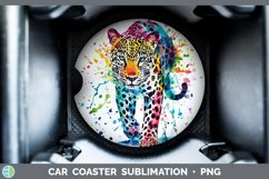GorgeousWatercolor Splash Car Coaster design.