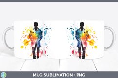 GorgeousWatercolor Splash Mug Wrap design.