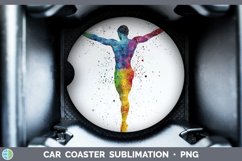 GorgeousWatercolor Splash Car Coaster design.