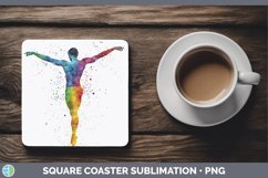GorgeousWatercolor Splash Square Coaster design.