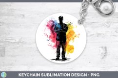 GorgeousWatercolor Splash Keychain design.