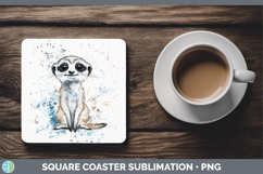 GorgeousWatercolor Splash Square Coaster design.