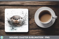 GorgeousWatercolor Splash Square Coaster design.