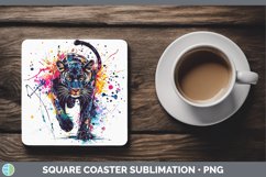 GorgeousWatercolor Splash Square Coaster design.
