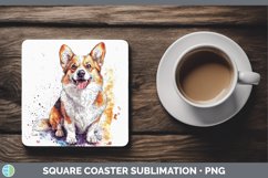 GorgeousWatercolor Splash Square Coaster design.