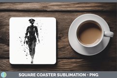 GorgeousWatercolor Splash Square Coaster design.