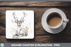 GorgeousWatercolor Splash Square Coaster design.