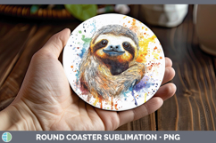 GorgeousWatercolor Splash Round Coaster design.