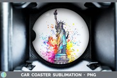 GorgeousWatercolor Splash Car Coaster design.