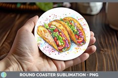 GorgeousWatercolor Splash Round Coaster design.