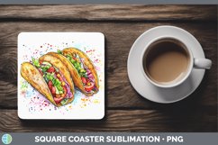 GorgeousWatercolor Splash Square Coaster design.