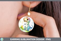GorgeousWatercolor Splash Toy Round Earrings design.