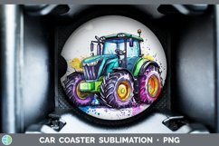 GorgeousWatercolor Splash Toy Car Coaster design.