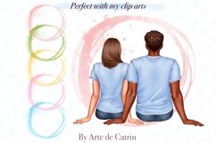 Couple man and woman on watercolor background