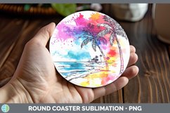 GorgeousWatercolor Splatter Round Coaster design.