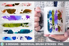 Bundle of six Watercolor Splatter brush stroke pngs.