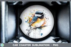 GorgeousWatercolor Splatter Car Coaster design.