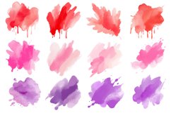 Watercolor Splatter Clipart Bundle, 48 PNG Designs Product Image 3