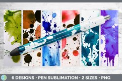 Bundle of six Watercolor Splatter epoxy pen wraps.