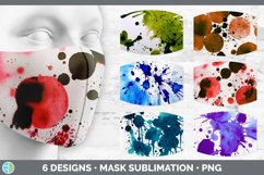 Bundle of six Watercolor Splatter face mask sublimation designs.