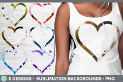 Bundle of six Watercolor Splatter heart frames clipart.