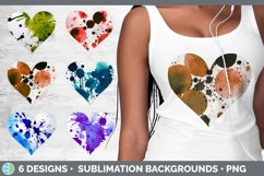 Bundle of six Watercolor Splatter hearts clipart.